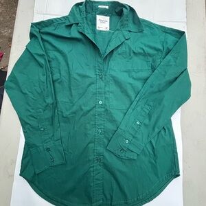 Abercrombie & Fitch Men's Green Casual Button Down Shirt